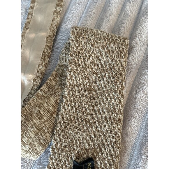 Vintage Chaps Ralph Lauren Men’s Necktie Tan/Brown Knit Neiman Marcus - Picture 15 of 16